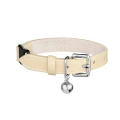 Collier En Cuir Pour Chat Collection Velouté -Pet Haven Soldes Designer Luxury Cat Collar Cheshire and Wain Cream