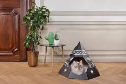 Tipi Pour Chat Design En Carton Recyclé (3 Couleurs) -Pet Haven Soldes cattipi scene black1 lowres copy preview