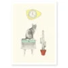 Affiche Décorative A4 Chat Et Horloge -Pet Haven Soldes chat horloge