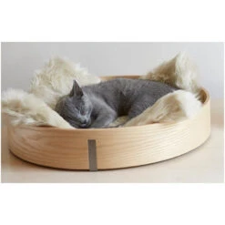 Corbeille Pour Chat De Luxe (2 Finitions) -Pet Haven Soldes corbeille lit design pour chat anello chene clair 2