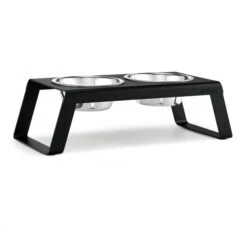 Double écuelle Surélevée Alu Design Pour Chien Desco