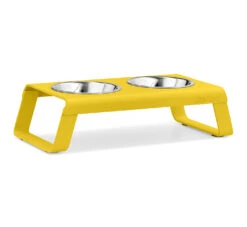 Double écuelle Design Pour Chat Desco (4 Couleurs) -Pet Haven Soldes mc g06 004 04 s eat desco powder coated yellow