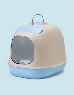 Bac à Litière Pour Chats Design MINÙ -Pet Haven Soldes minu bleue