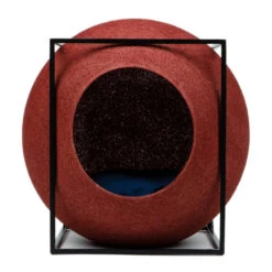 Le Cube Meyou -Pet Haven Soldes web cat cube metal clay meyou paris front