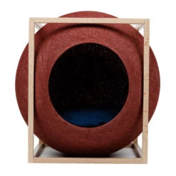 Le Cube Meyou -Pet Haven Soldes web cat cube wood clay meyou paris front