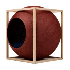 Le Cube Meyou -Pet Haven Soldes web cat cube wood clay meyou paris side